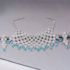 Aquamarine Choker Necklace Set