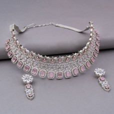 Baby Pink Choker Necklace Set