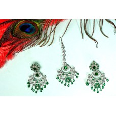 Emerald Green Mang Tika with Earring