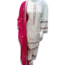White and Red 3 Piece Net Suit