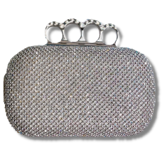 Round Silver Clutch Bag