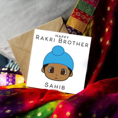Happy Rakri PERSONALISED... Cute Singh Patka. Singh Rakhri Collection: Illustration Card, Greeting Card, Rakhri Card, Brother Sister Card