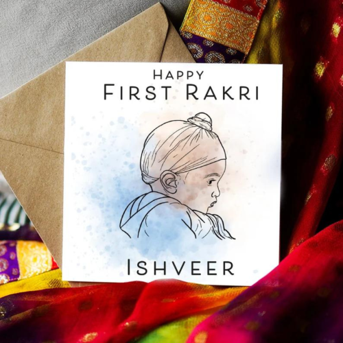 Happy Rakri PERSONALISED... Brother Cute Singh. Singh Rakhri Collection: Illustration Card, Greeting Card, Rakhri Card, Brother Sister Card