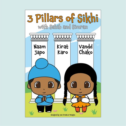 Sahib and Simran 3 Pillars of Sikhi A4 Activity Comic Book