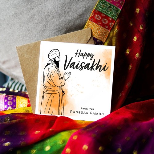 Happy Vaisakhi Personalised Singh Sikh... Punjabi Vaisakhi Collection: Illustration Card, Punjabi Greeting Card, Punjabi Vaisakhi Card