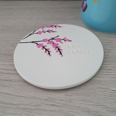 Cherry blossom personalised coaster