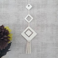 Clay and string decorative geometric wall hanging