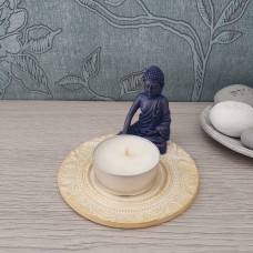 Buddha tealight holder in 2 colour choices, clay tealight plate, housewarming present, gift for them, meditation gift, wellbeing