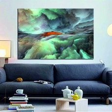Abstract Colourful Clouds 1577 Printed Canvas