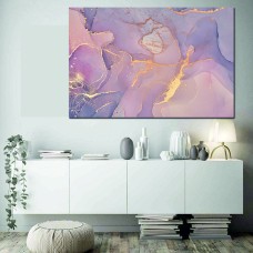 Abstract Ink Gold Pink Lilac 1606 Printed Canvas