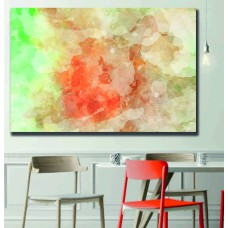Abstract Ink Green Orange 1608 Printed Canvas