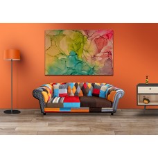 Abstract multicolored marble texture 1555 Printed Canvas