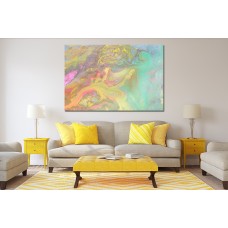 Abstract Ink Light Colours 1612 Printed Canvas