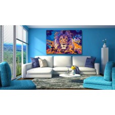 Lion Abstract Printed Canvas