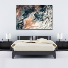 Abstract Marble Black Gold 1627 Printed Canvas