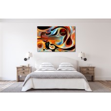 Artistic abstraction composed of colorful human and musical shapes on the subject of spirituality of music and performing arts 1632 Printed Canvas