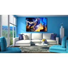 Artistic background made of colorful paint and abstract shapes, abstract art, expressionism and spirituality 1562 Printed Canvas