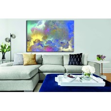 Abstract Colour Clouds Gold Pink Blue 1545 Printed Canvas