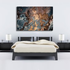Abstract Ink, Luxury art in Eastern style, Golden swirl, Artistic design 1550 Printed Canvas