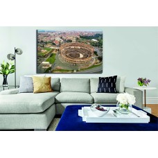 Aerial shot of the Colosseum in Rome, Italy Printed Canvas