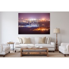Evening view of Shah Faisal Mosque Islamabad, Pakistan Printed Canvas