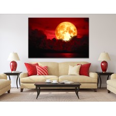 ABstract Blood Moon Printed Canvas
