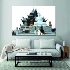 Buddha Temple in India Printed Canvas