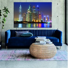 Dubai at night, United Arab Emirates Printed Canvas