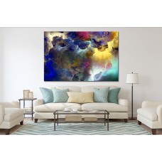 Cloud Abstract Blue Yellow Pink 1640 Printed Canvas