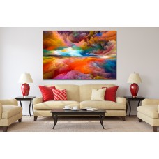 Cloud Abstract Yellow Pink Blue Orange 1645 Printed Canvas