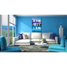 English Bismillah Deep Blue Lake Islamic Printed Canvas