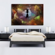 Abstract Design made of Fused human forms, mind, imagination, unity, friendship and love Printed Canvas