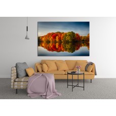 Fall Colors Reflecting in Water Printed Canvas