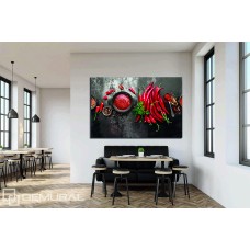 Spicy Red chilli and sauce Printed Canvas