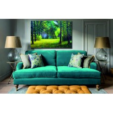 Painting of Landscape, Colorful summer forest Printed Canvas