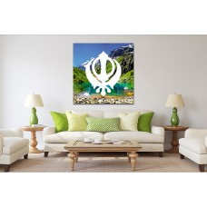 Green Valley Khanda Sikh Printed Canvas