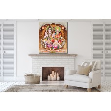 Lord Shiva Family Printed Canvas