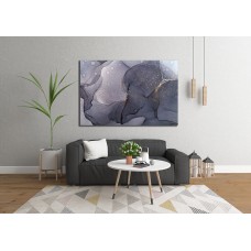 Ink Abstract Grey Gold 1664 Printed Canvas