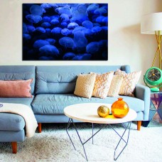 Jellyfish Cluster in the Sea Printed Canvas