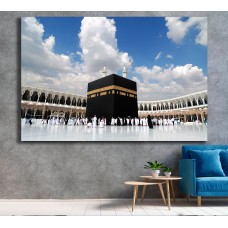Kaaba Amongst The Clouds Printed Canvas