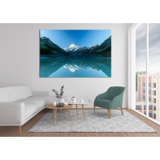 Lake Hooker with Mountain Range, New Zealand Printed Canvas