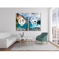 Lake Rock Sikh Khanda Ek Onkar Printed Canvas Set