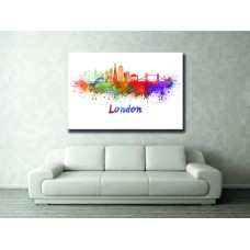 London skyline watercolour, UK Printed Canvas