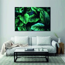 Luminous Forest Leaves Printed Canvas