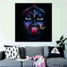 Maa Kali with Black Background Printed Canvas
