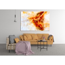 Marble Abstract Orange 1667 Printed Canvas