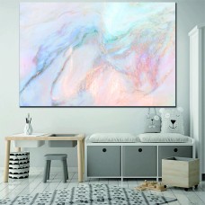 Ink Abstract Light Blue Pink Gold 1672 Printed Canvas
