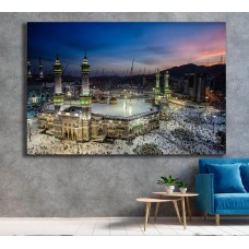 Mecca Night View Printed Canvas