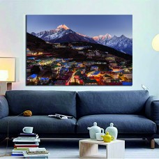 Namche Bazaar, Everest trek, Himalaya, Nepal Printed Canvas