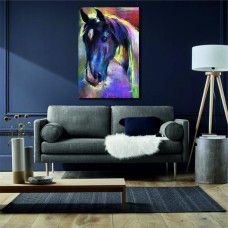 Horse Portrait, Original pastel painting Printed Canvas